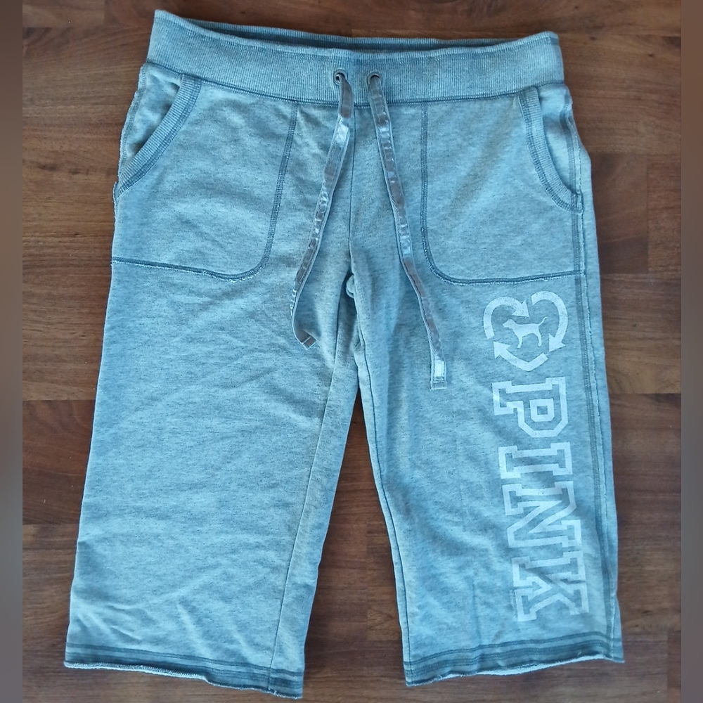 VS PINK Terry Lined Capris, Size M